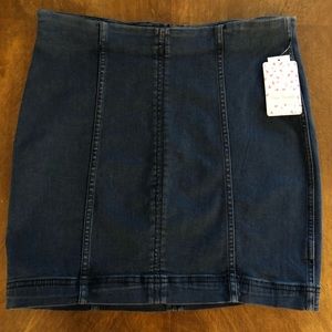 Free People denim mini skirt modern femme zip sz 8